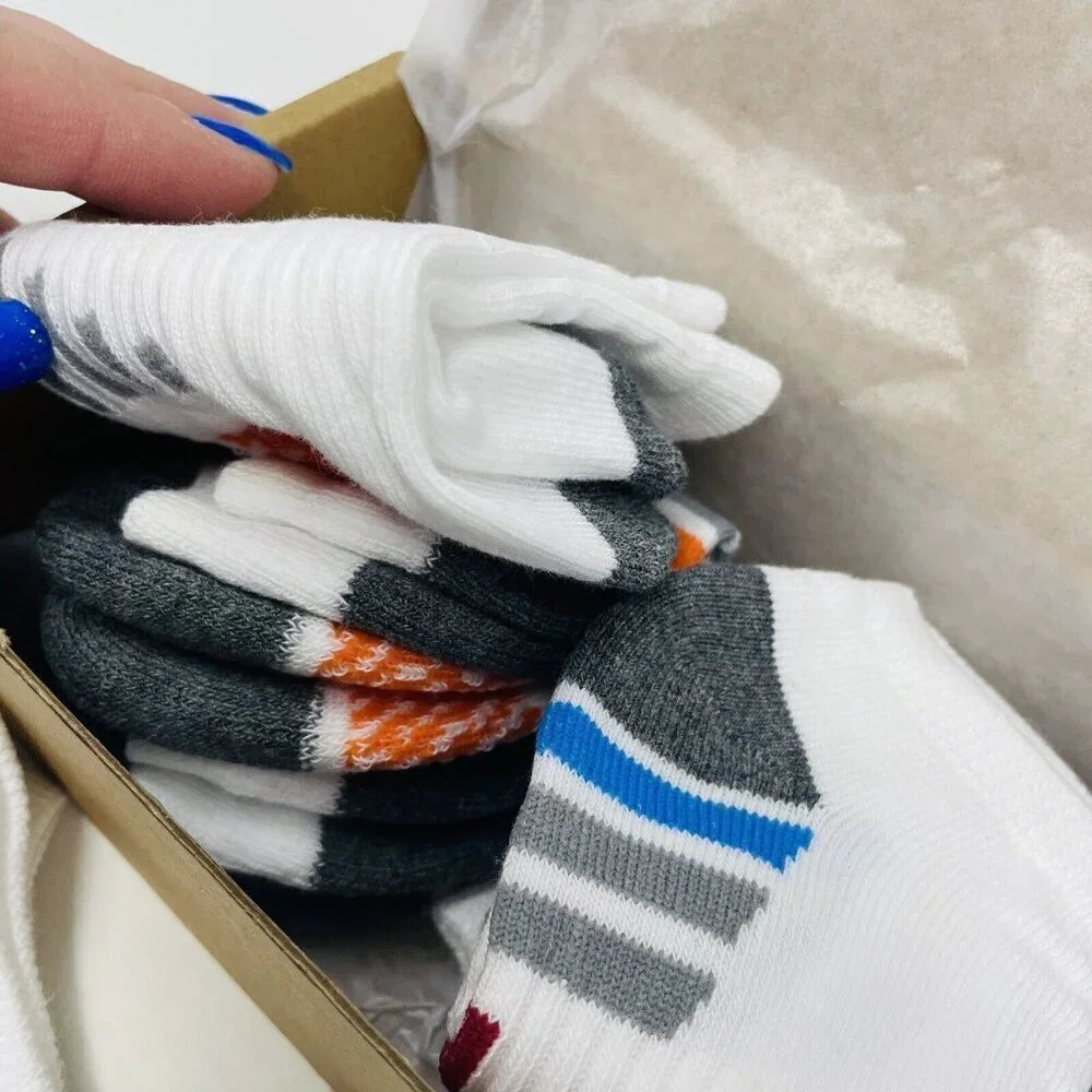 Ecoey Toddler Boys Medium 11-4 No Show Cushioned Athletic Running‎ Socks 12 Pack